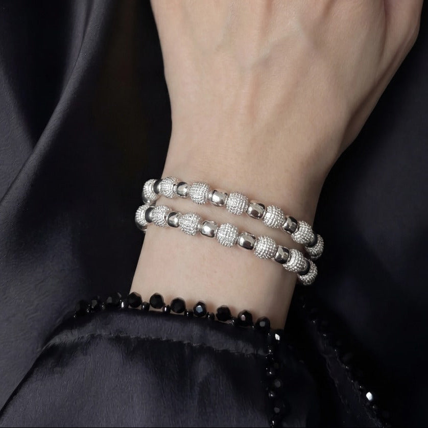 Elegant Unique Design Silver Plated 2pc Bangle Set For Girls/women