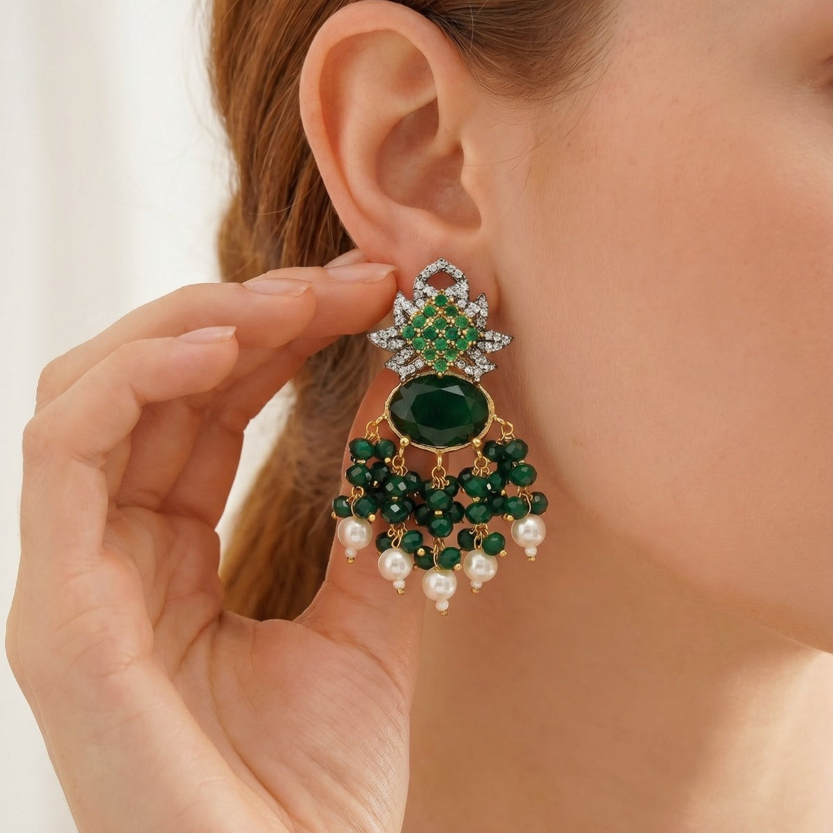 Luminous Design Gold Plated Crystal Stones Earrings For Girls/women
