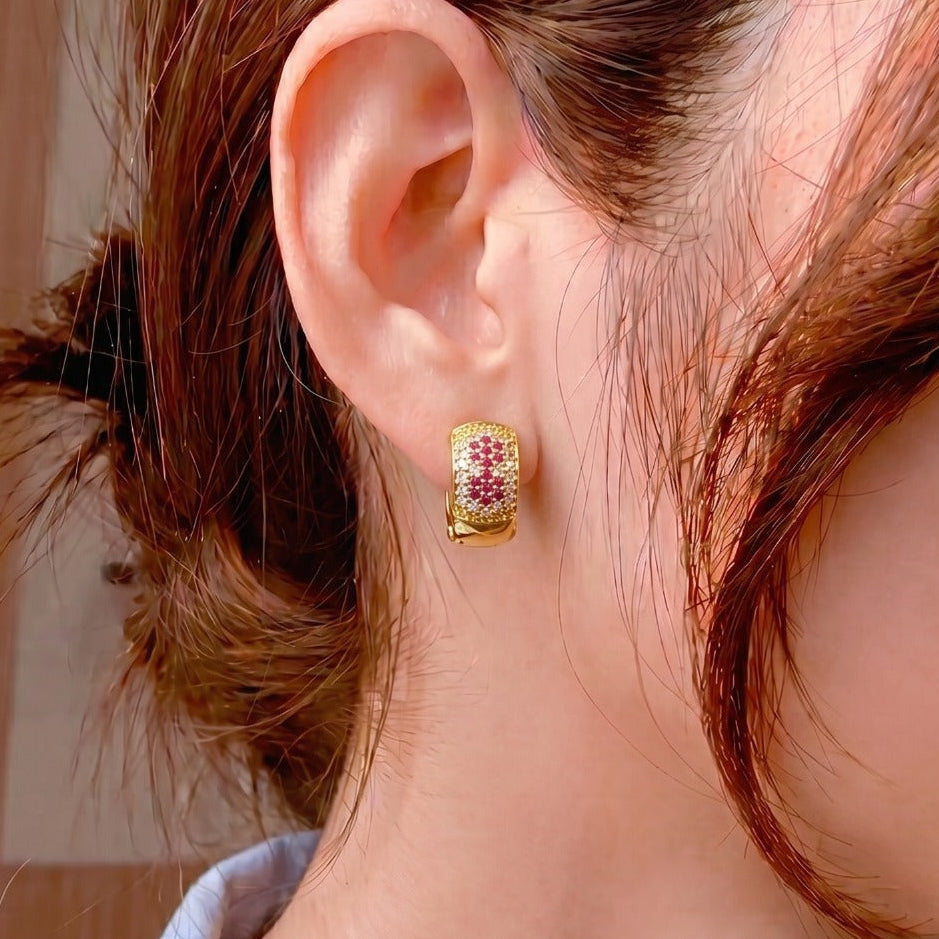 Dazzling Design Gold Plated Crystal Stones Earrings For Girls/women
