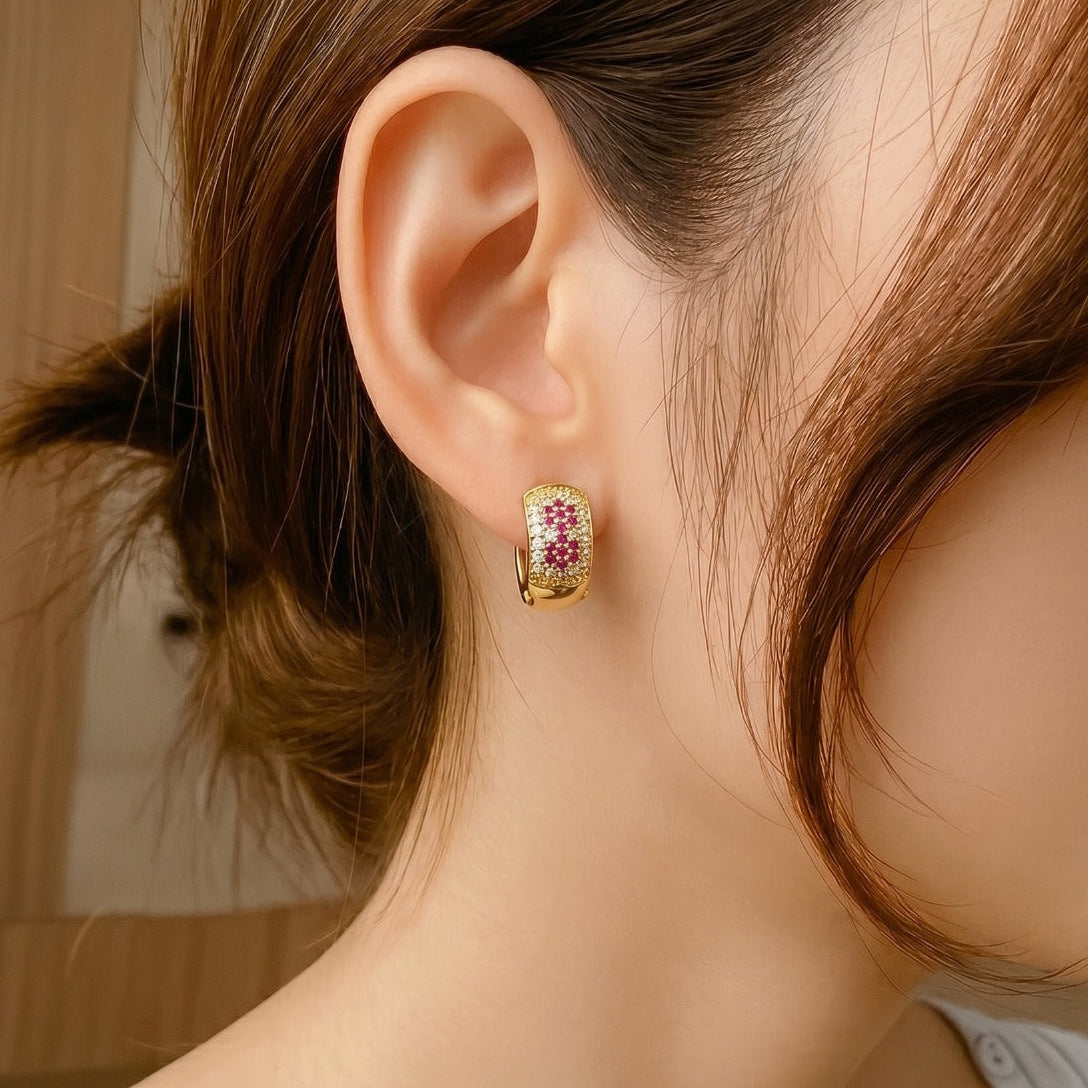 Dazzling Design Gold Plated Crystal Stones Earrings For Girls/women