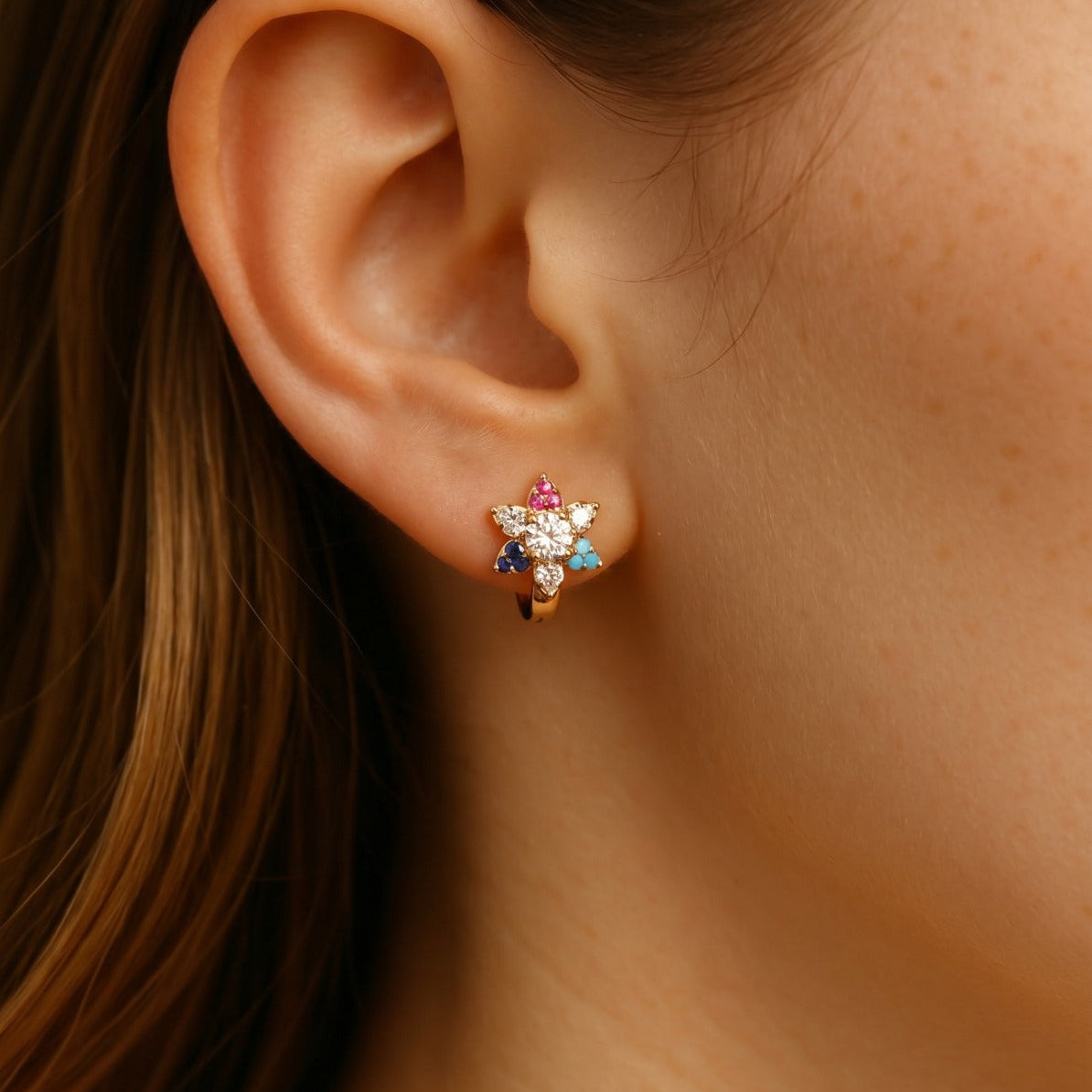 Luminous Design Gold Plated Crystal Stones Earrings For Girls/Women