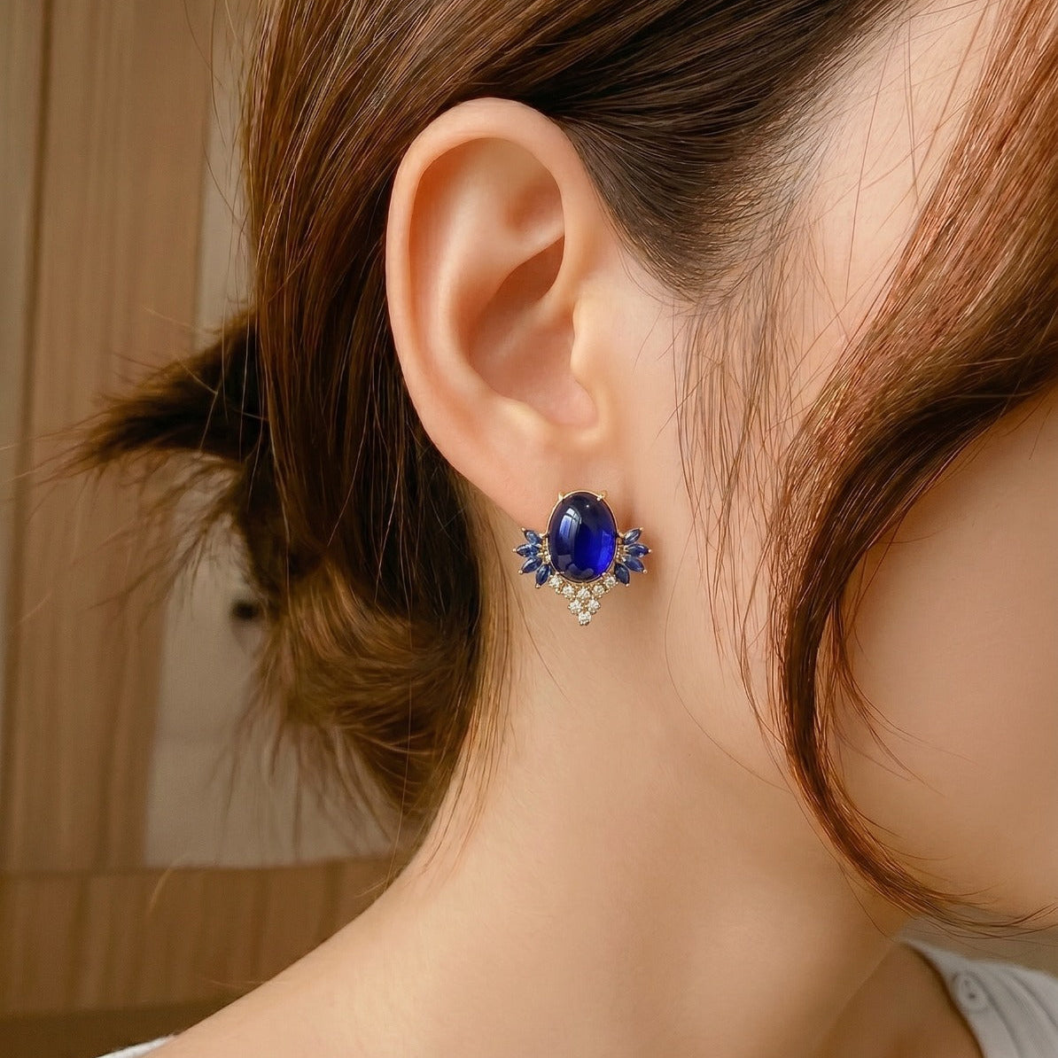 Luxury Design Gold Plated Crystal Stones Earrings For Girls/Women