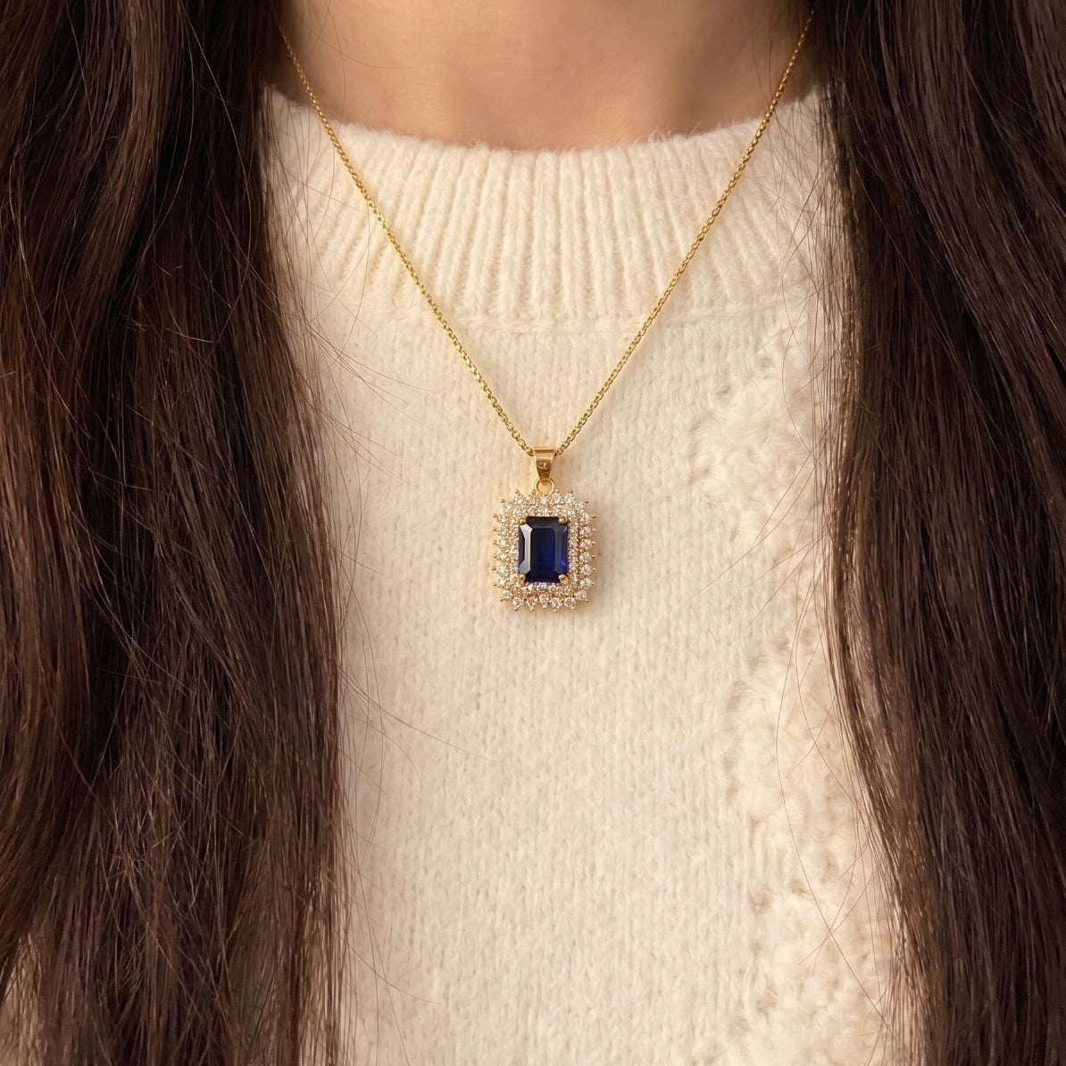 Glamorous Design Gold Plated Crystal Stones Necklace For Girls/Women