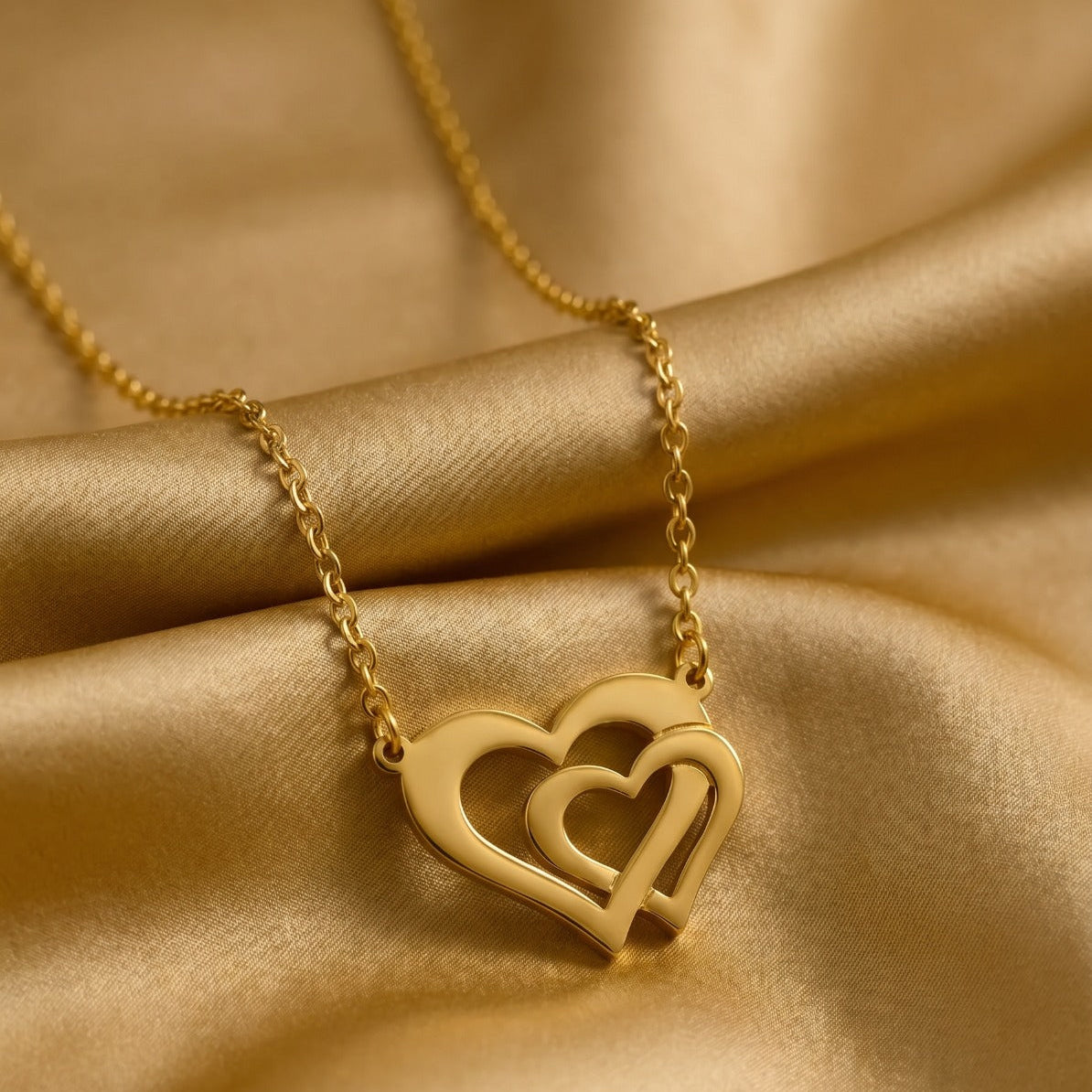 Luminous Heart Design Gold Plated Necklace For Girls/Women