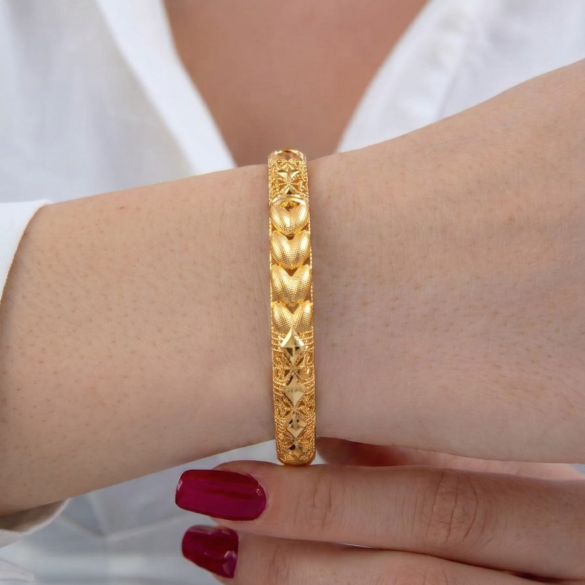 Fancy Unique Design Gold Plated Bangle For Girls/Women