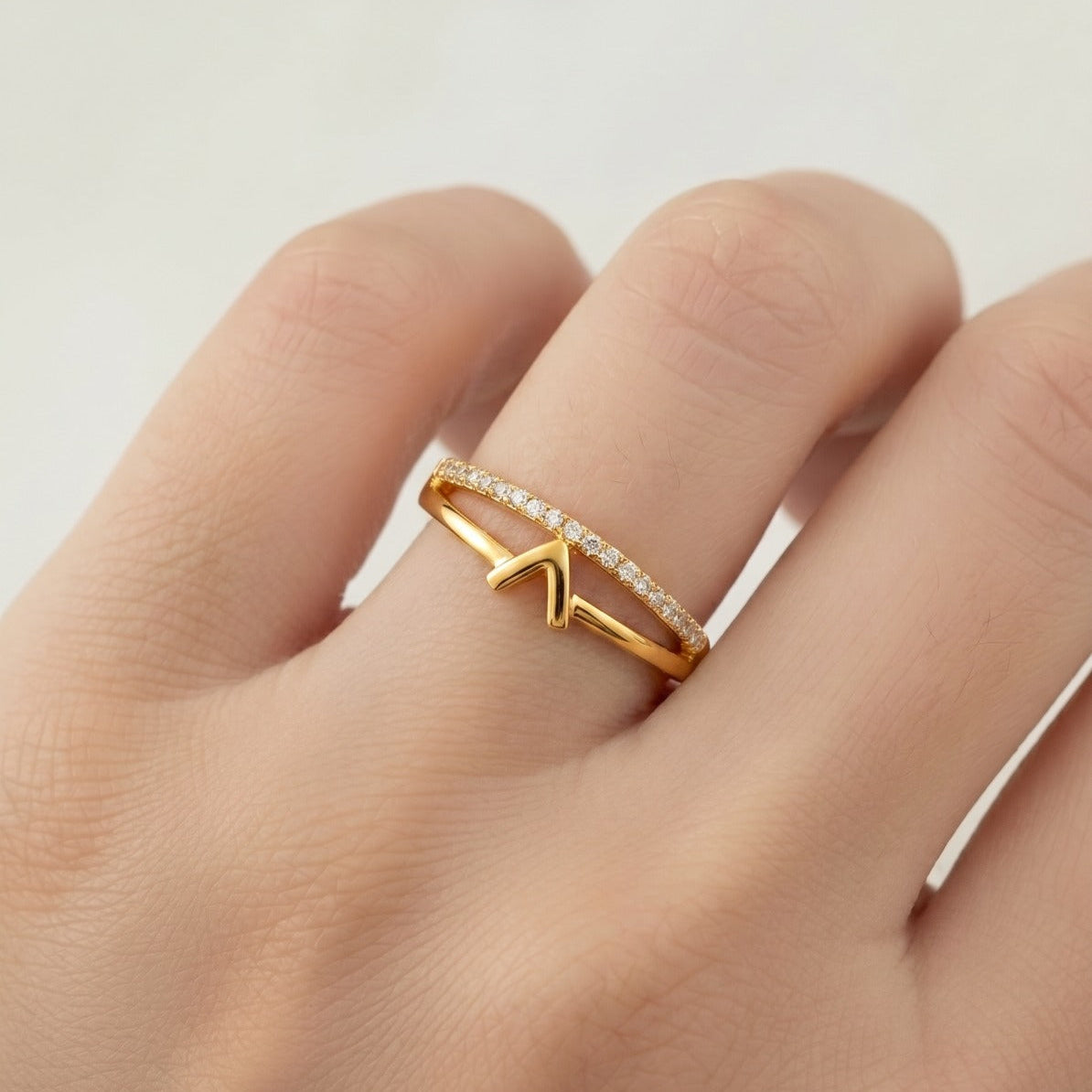 Beautiful Unique Design Gold Plated Crystal Stones Ring For Girls/Women