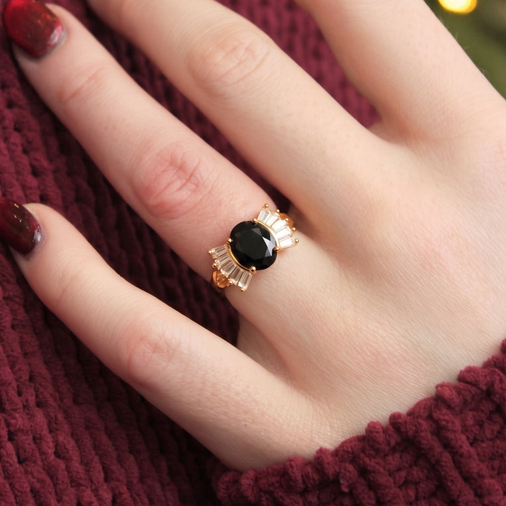 Luminous Unique Design Gold Plated Crystal Stones Ring For Girls/Women
