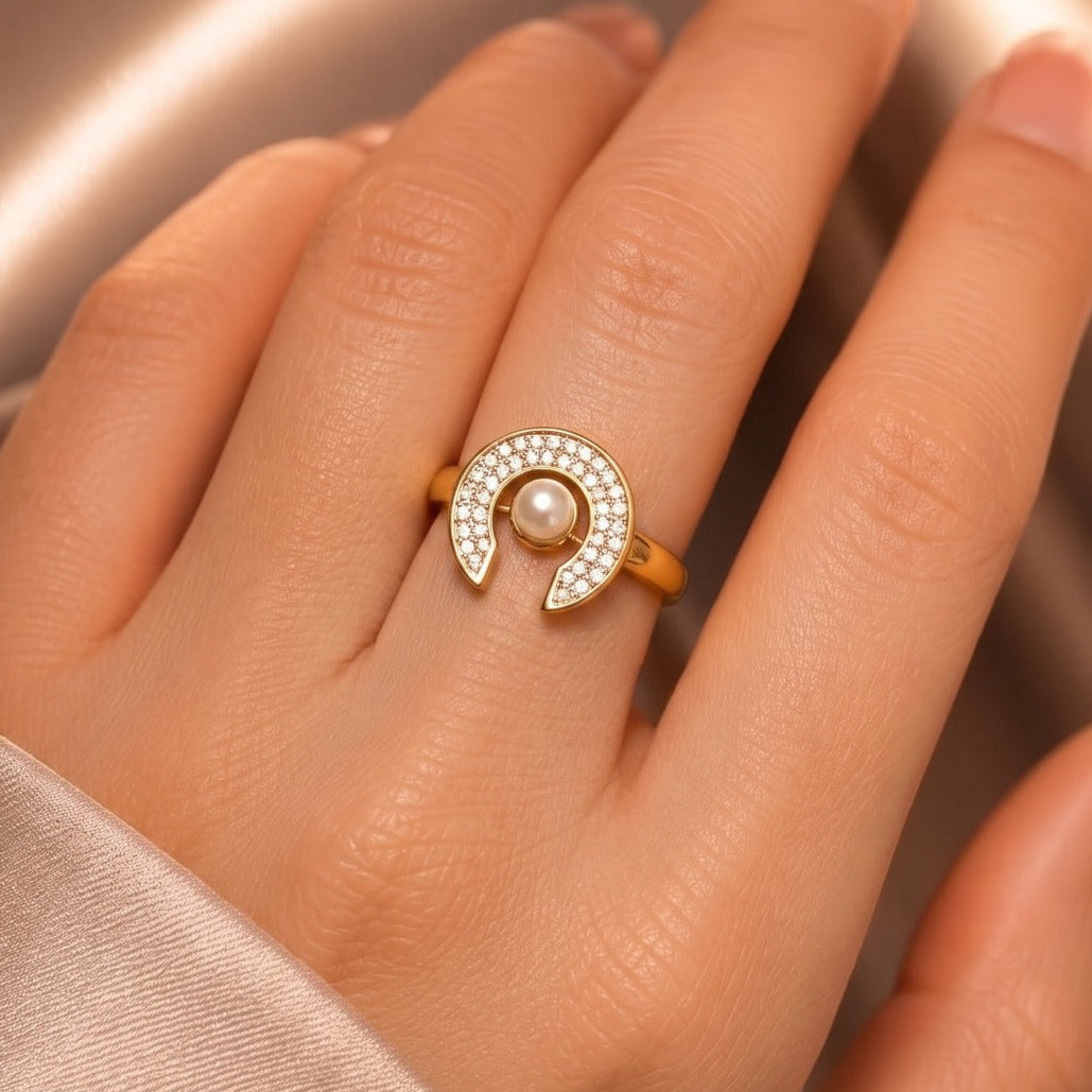 Luxury Design Gold Plated Crystal Stones Ring For Girls/Women
