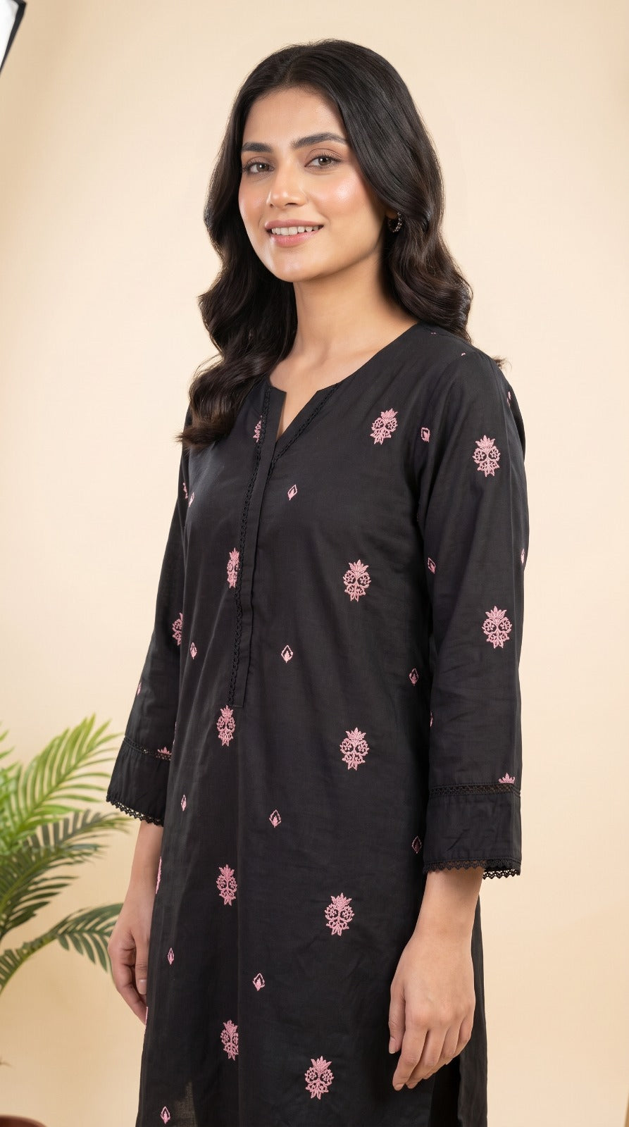 Black Embroidered 2-Piece Lawn Co-Ord Set