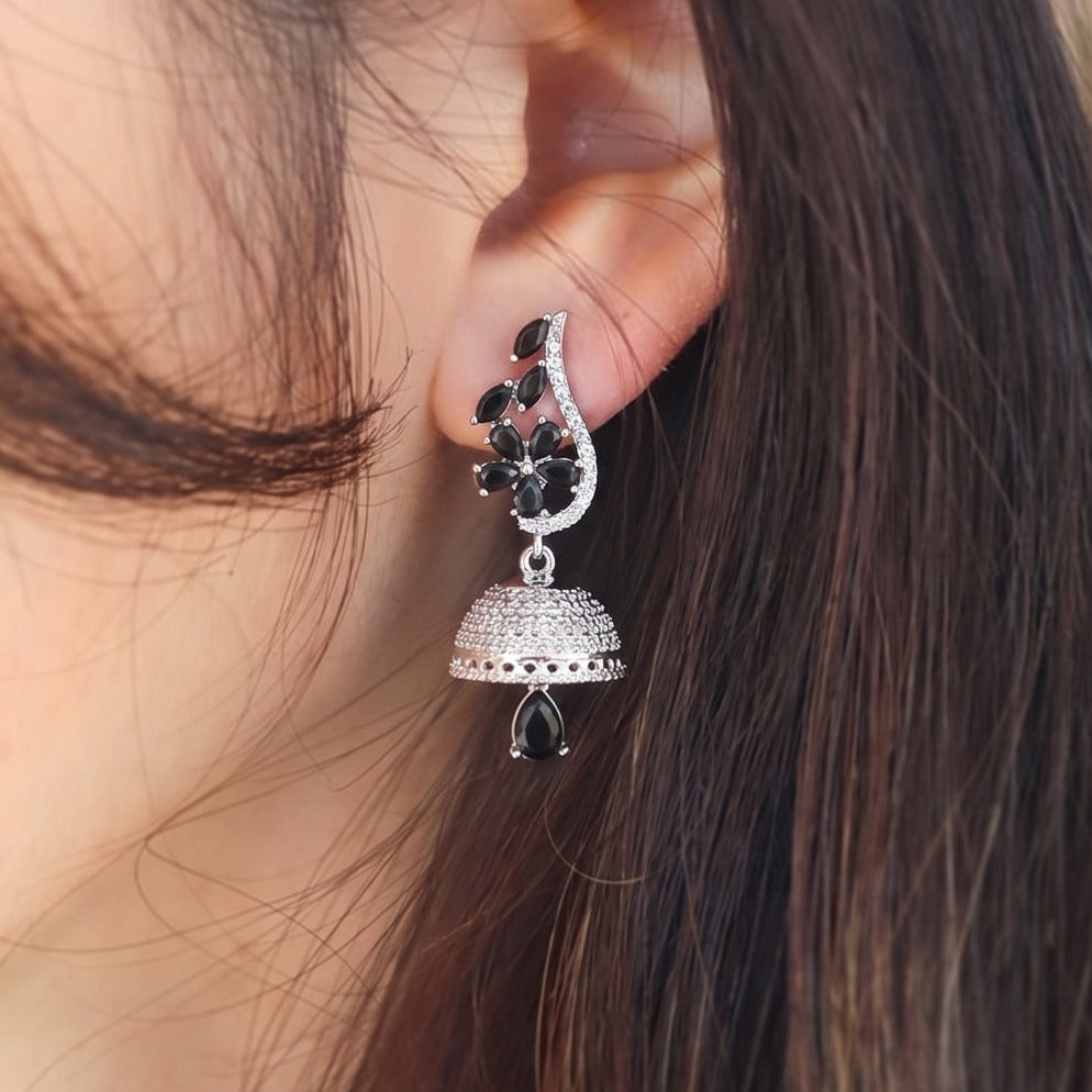 Sparkling Design Silver Plated Crystal Stones Earrings For Girls/women