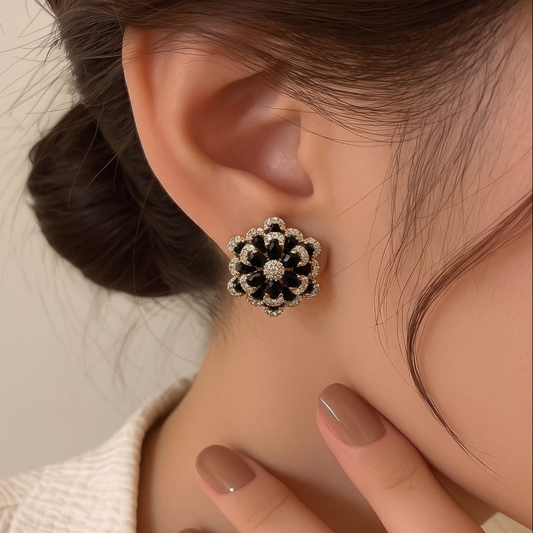 Elegant Design Silver Plated Crystal Stones Earrings For Girls/women