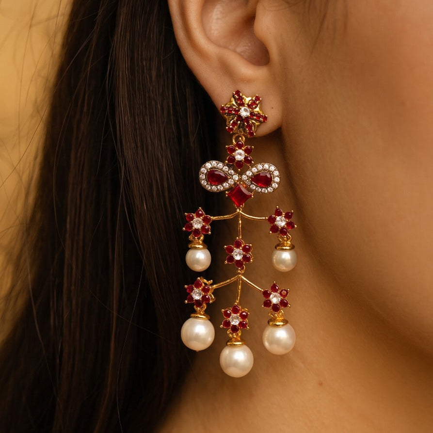 Glamorous Design Gold Plated Crystal Stones Earrings For Girls/women