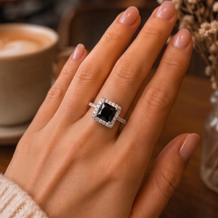 Stylish Design Silver Plated Crystal Stones Ring For Girls/Women