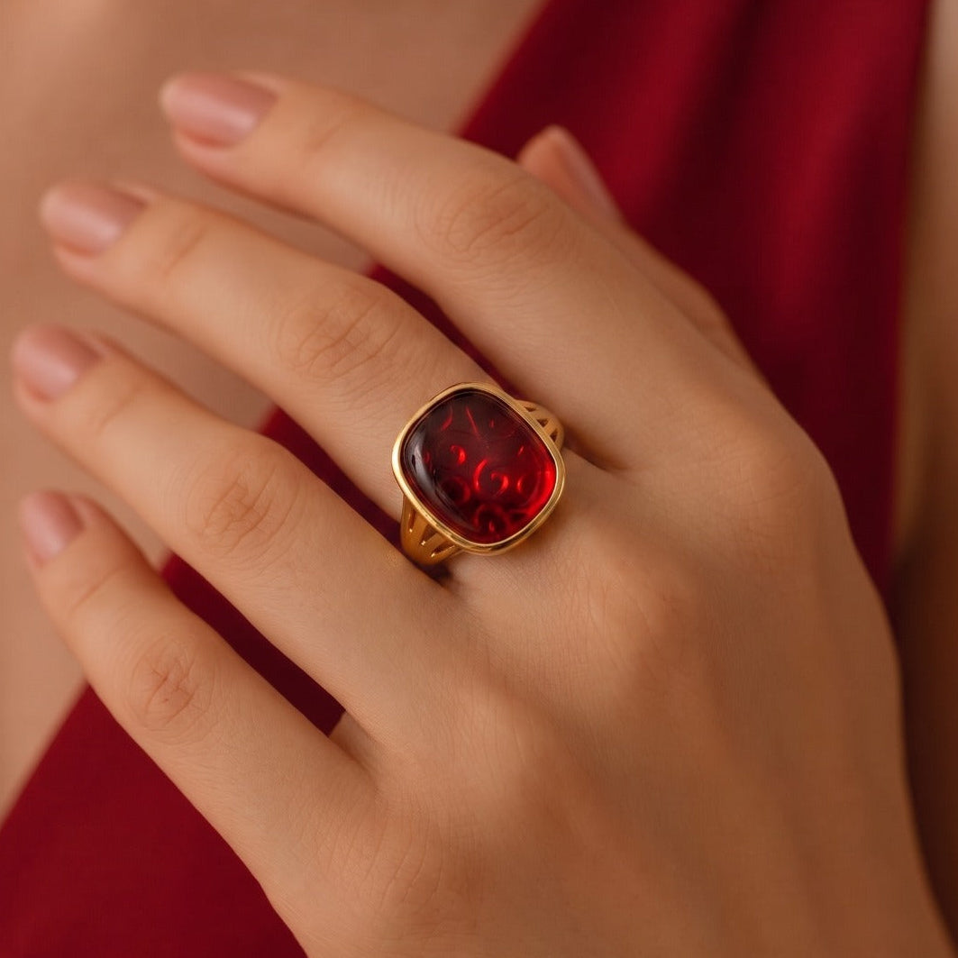 Sparkling Design Gold Plated Crystal Stone Ring For Girls/Women