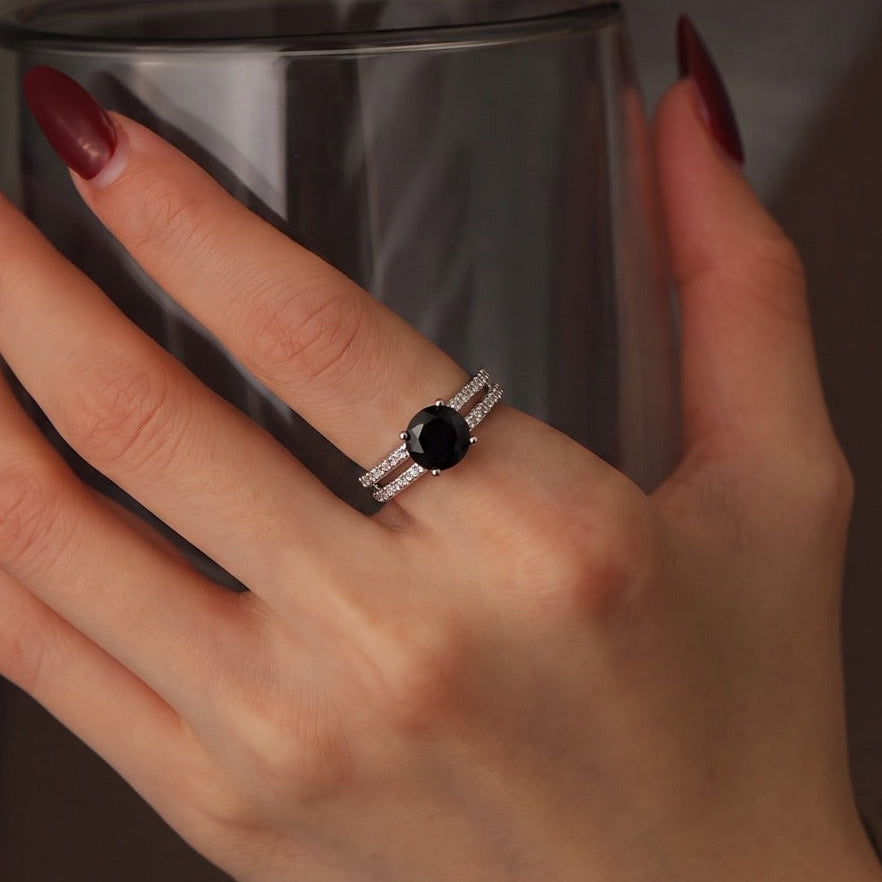 Charming Design Silver Plated Crystal Stones Ring For Girls/Women
