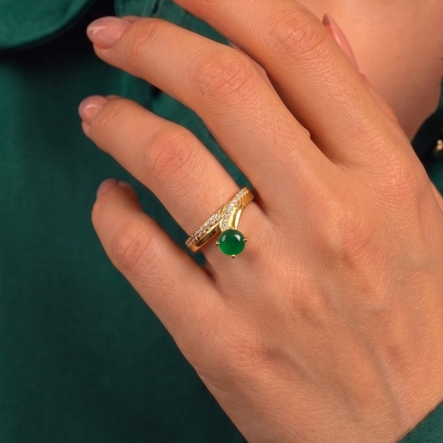 Charming Design Gold Plated Crystal Stones Ring For Girls/Women