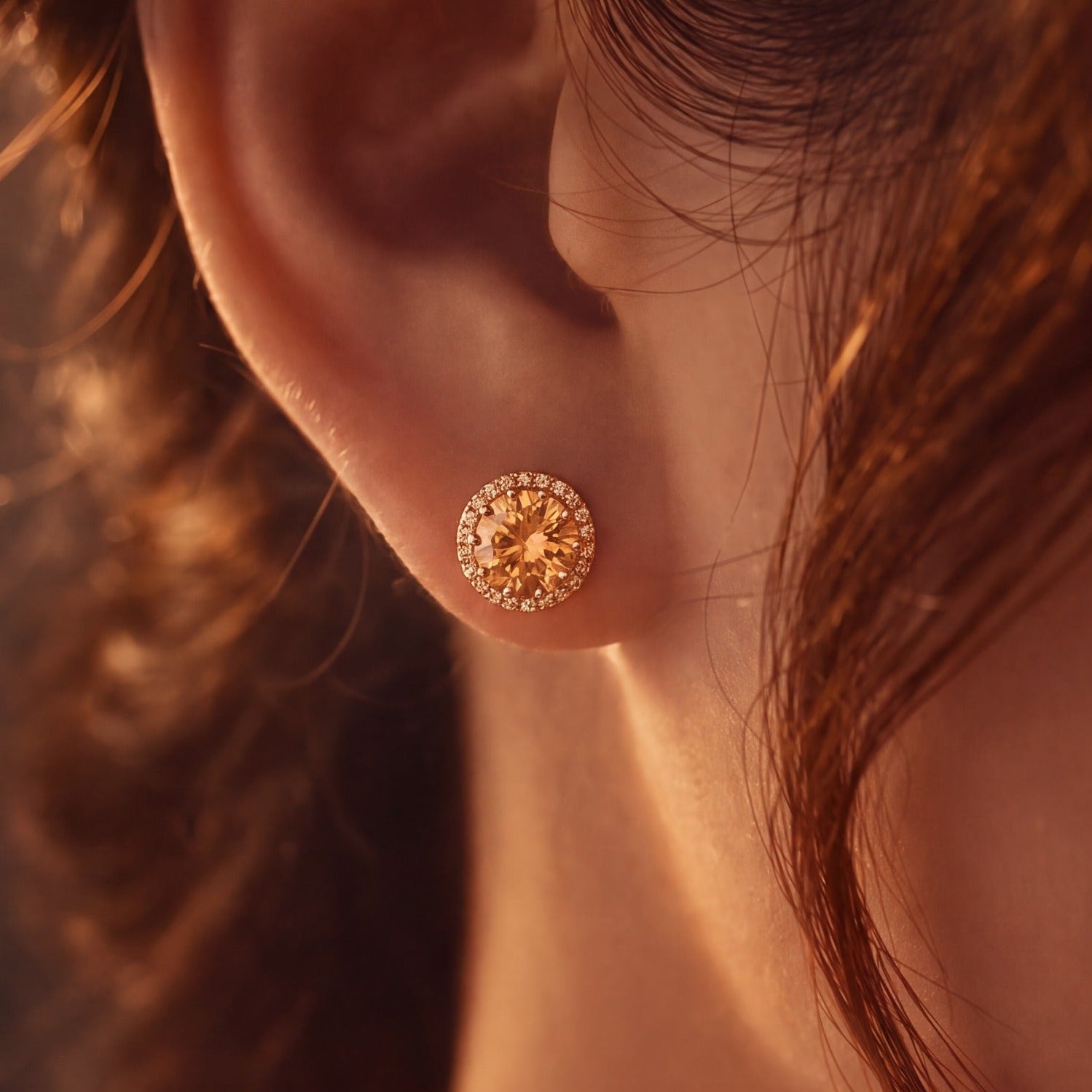 Elegant Design Gold Plated Crystal Stones Earrings For Girls/women