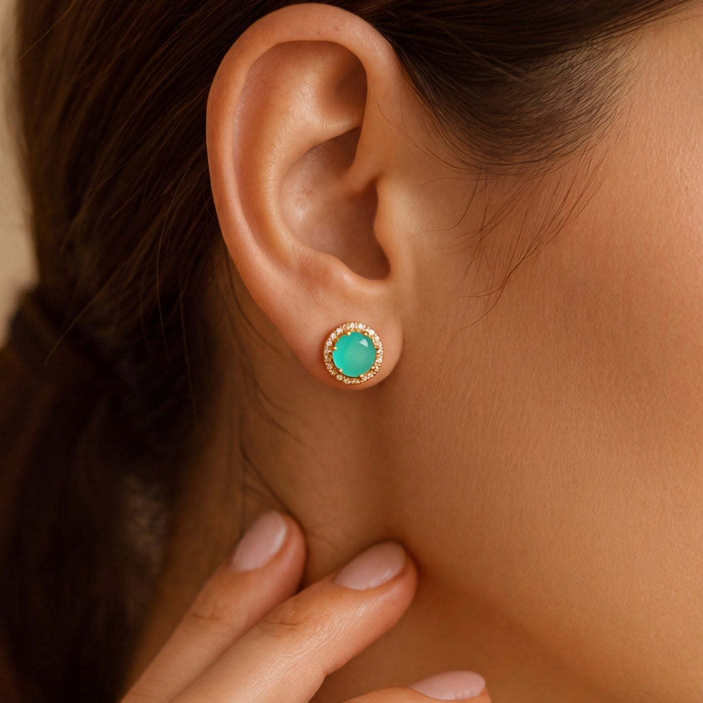 Elegant Design Gold Plated Crystal Stones Earrings For Girls/women