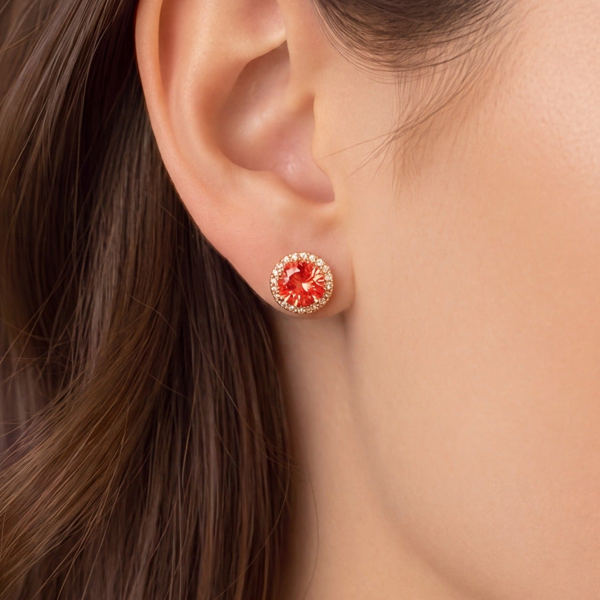 Elegant Design Gold Plated Crystal Stones Earrings For Girls/women