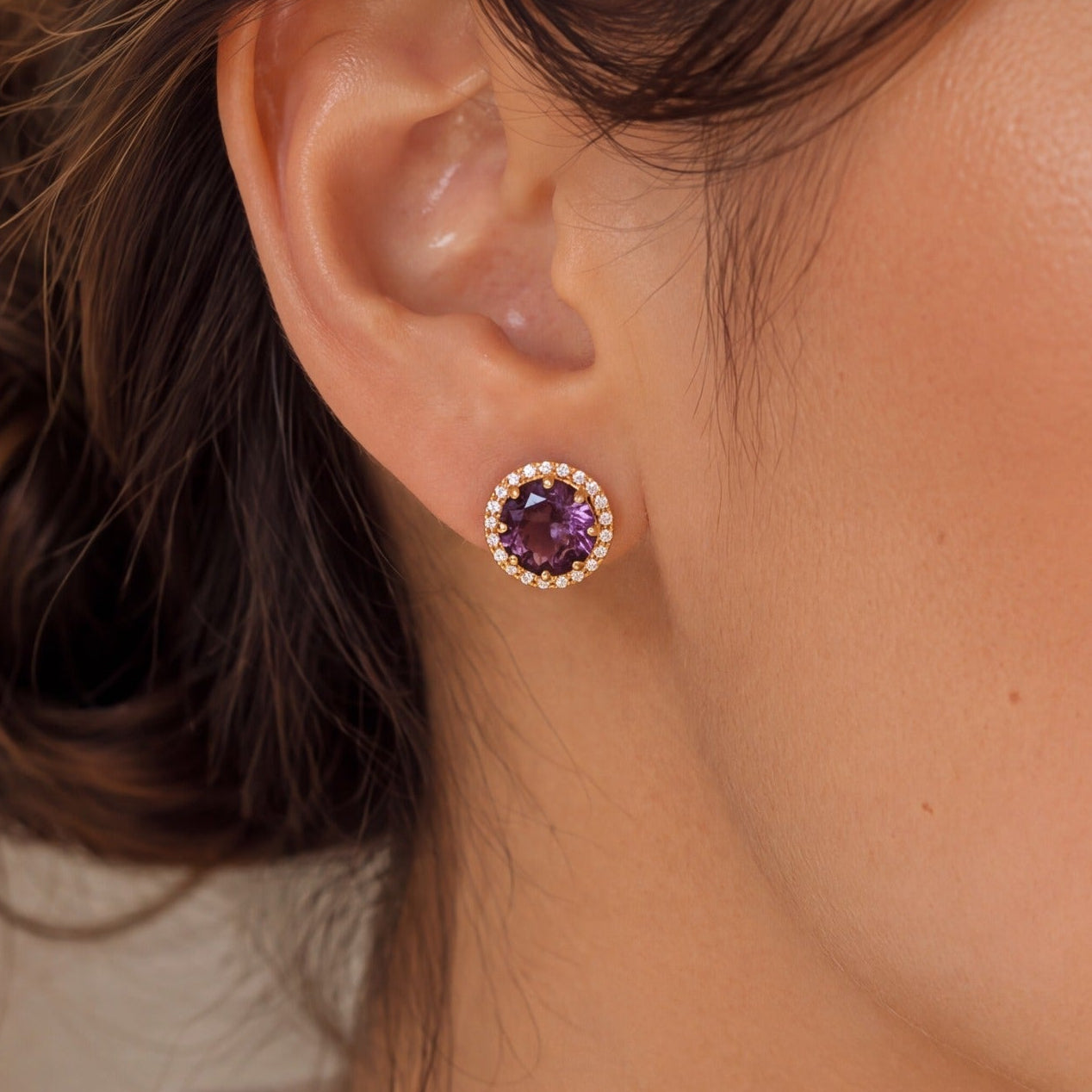 Elegant Design Gold Plated Crystal Stones Earrings For Girls/women