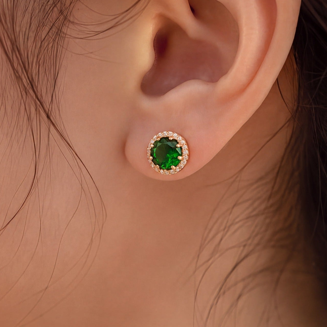 Elegant Design Gold Plated Crystal Stones Earrings For Girls/women