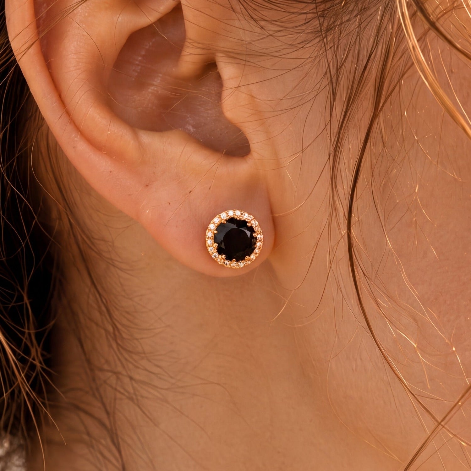Elegant Design Gold Plated Crystal Stones Earrings For Girls/women