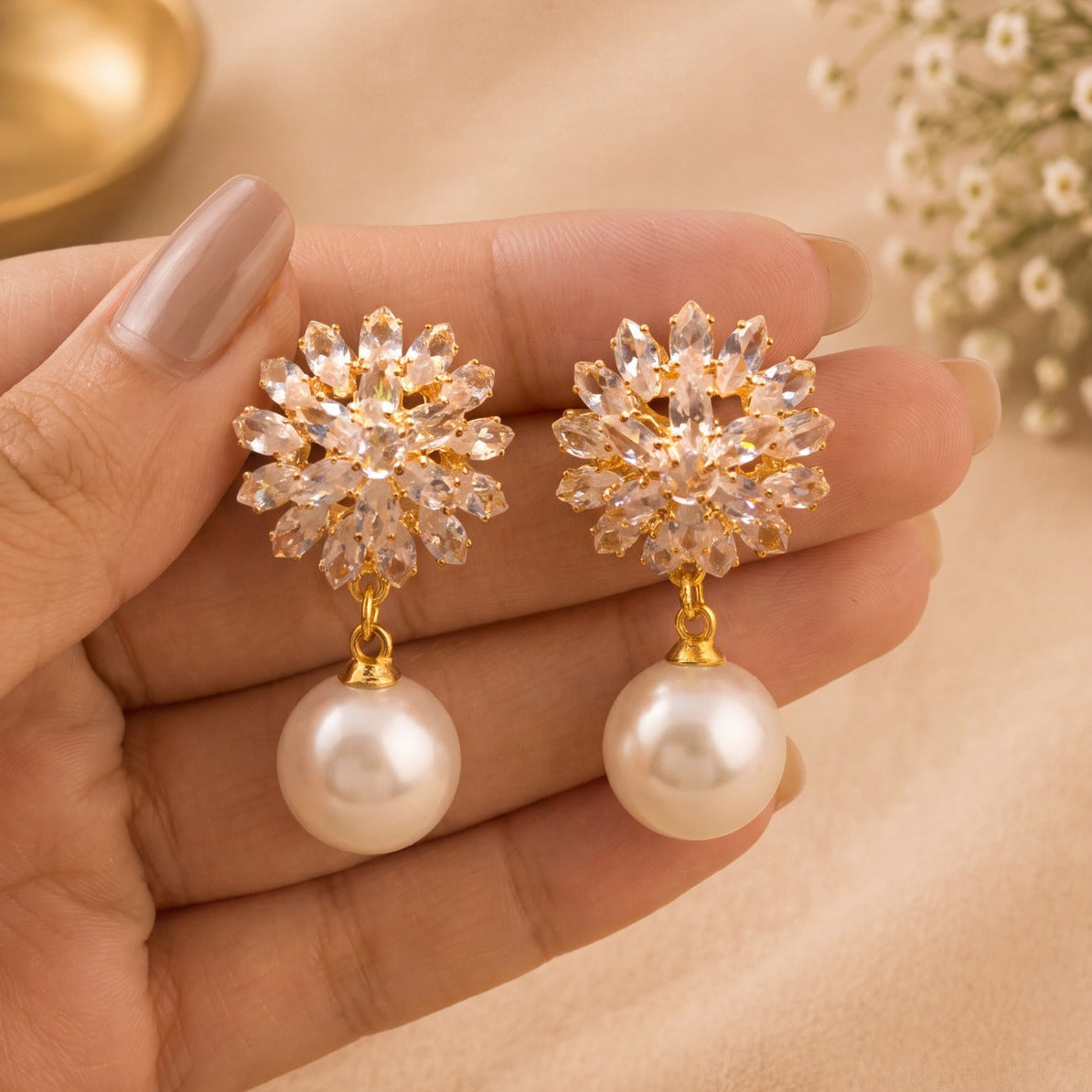 Beautiful Unique Design Crystal Stones Earrings For Girls/women