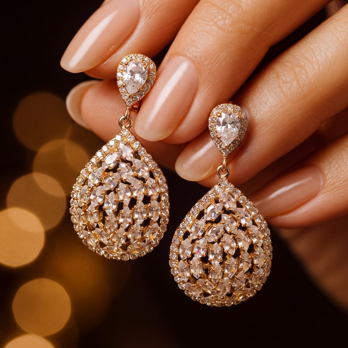 Glamorous Unique Design Crystal Stones Earrings For Girls/women