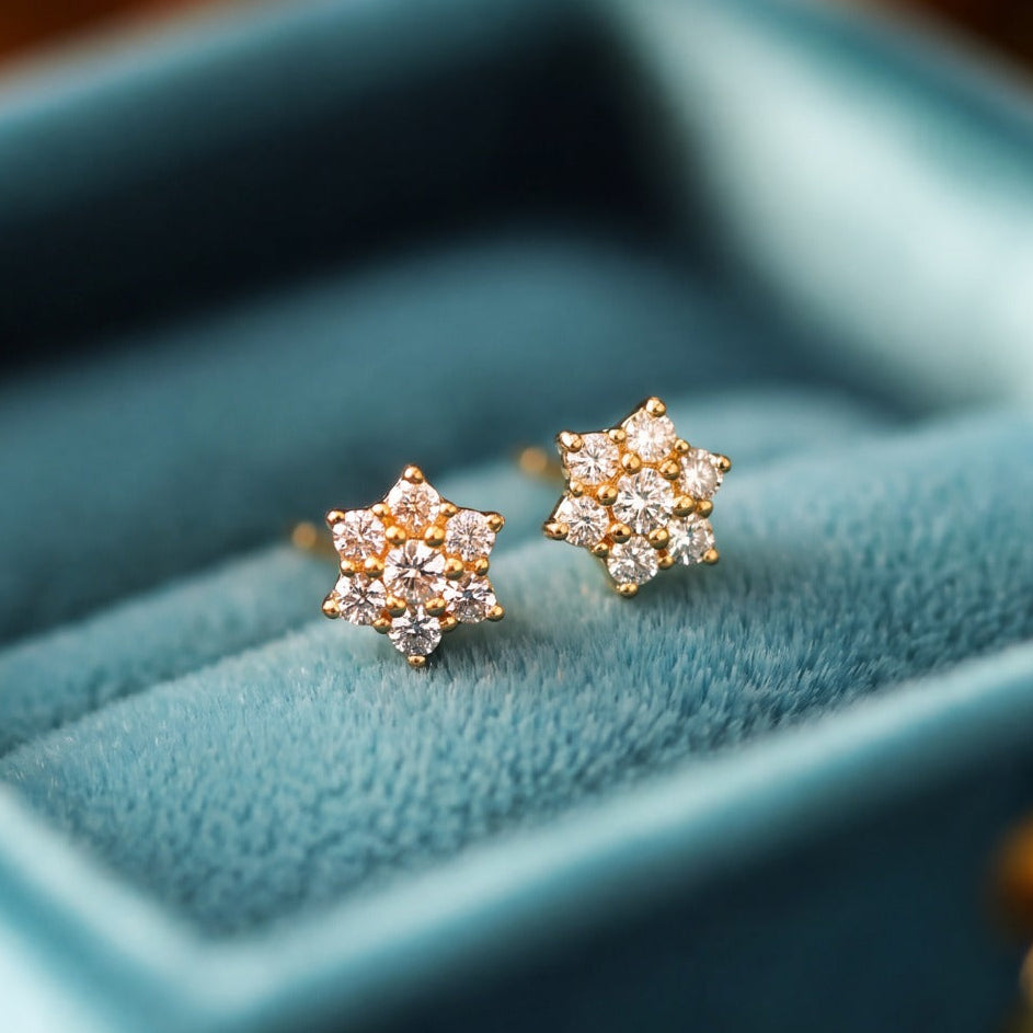 Fancy Design Gold Plated Crystal Stones Earrings For Girls/women