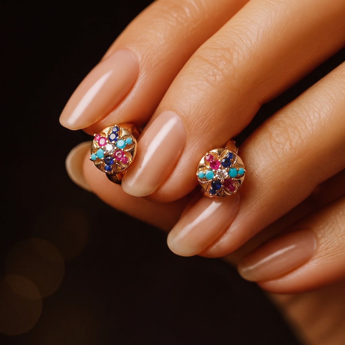 Sparkling Design Gold Plated Crystal Stones Earrings For Girls/Women