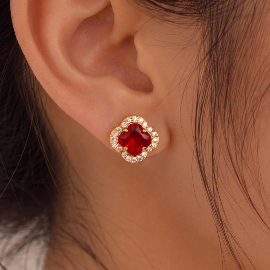 Dazzling Design Gold Plated Crystal Stones Earrings For Girls/women