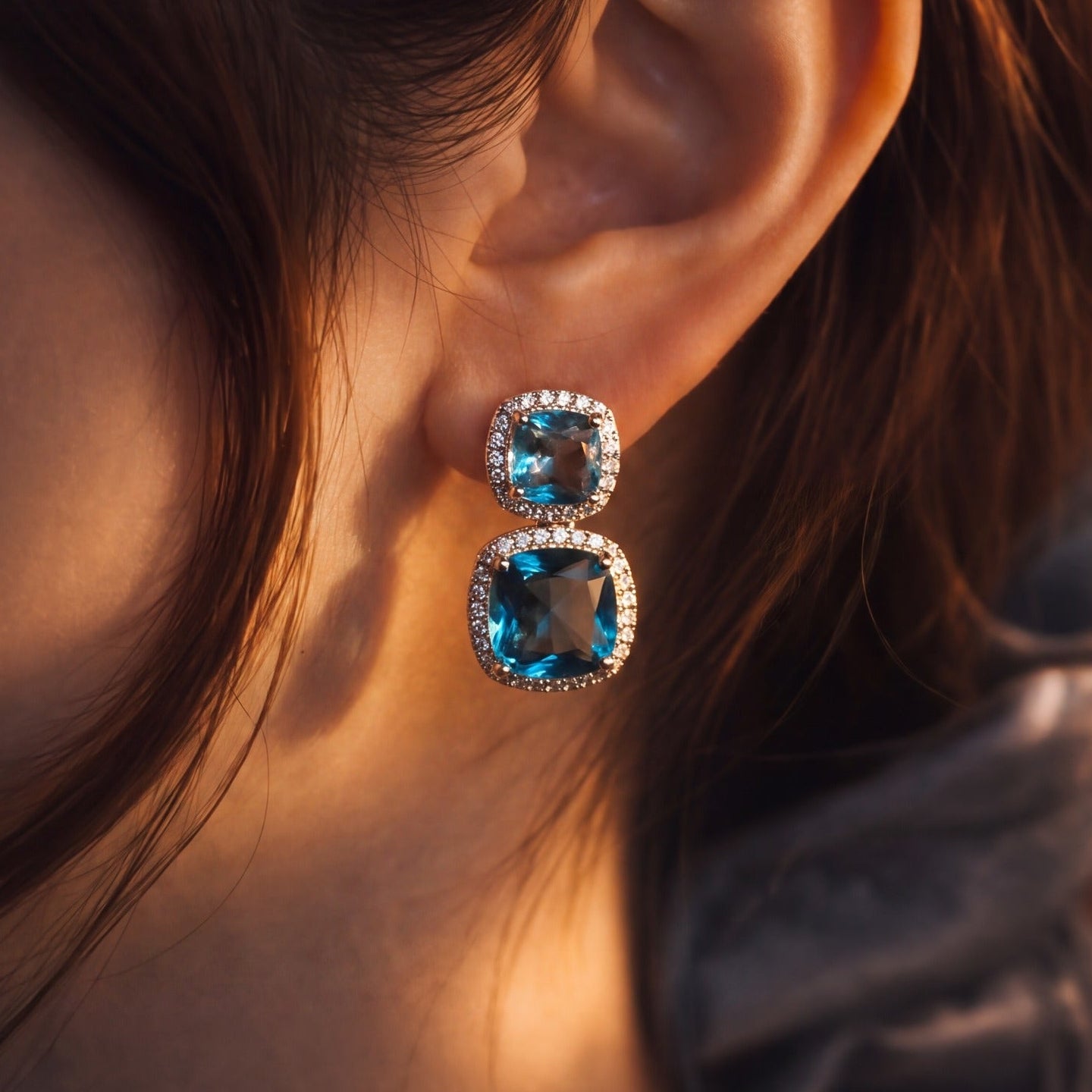Dazzling Design Silver Plated Crystal Stones Earrings For Girls/women