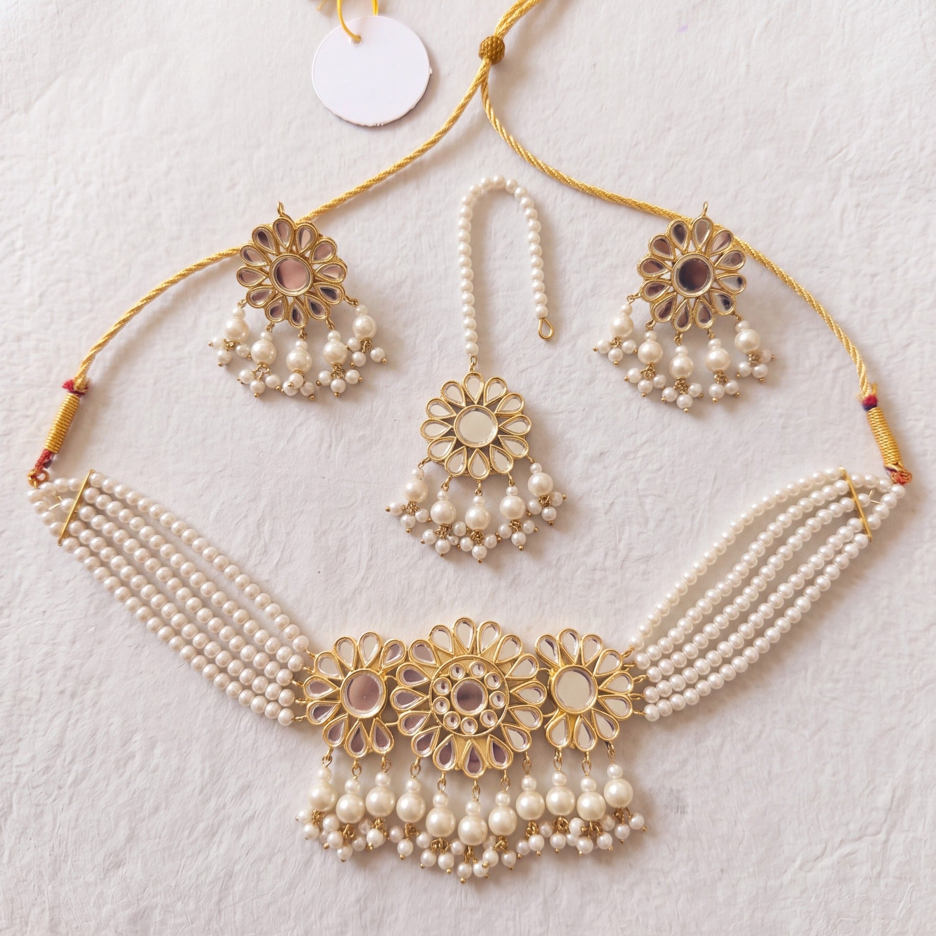Gorgeous Unique Design Crystal Stones Kundan Set for Girls/Women