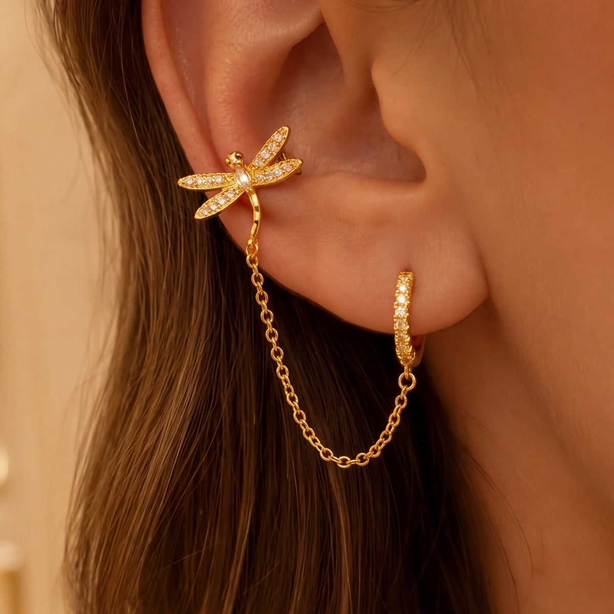 Fancy Design Gold Plated Crystal Stones Earrings For Girls/women