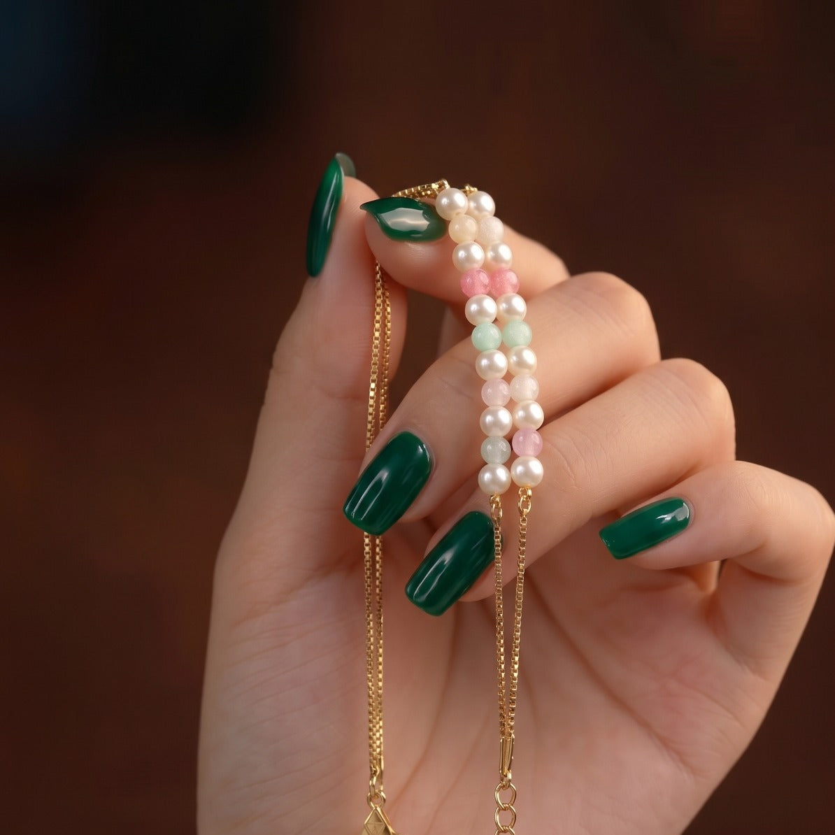 Elegant Unique Design Gold Plated Pearls Bracelet for Girls/Women