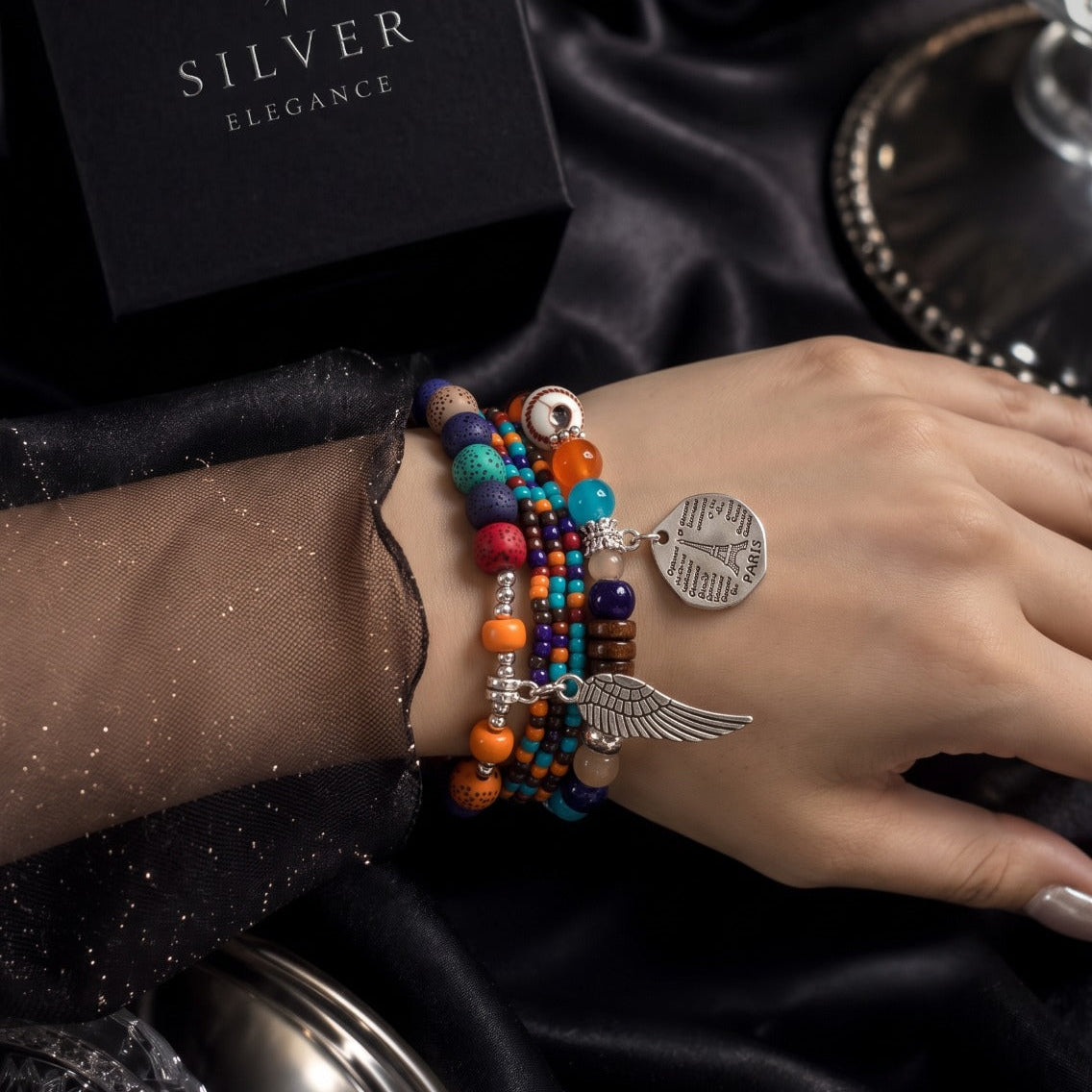 Sparkling Design Silver Plated Pearls  Bracelet for Girls/Women