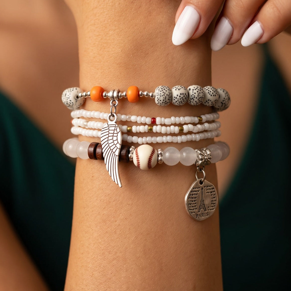 Sparkling Design Silver Plated Pearls  Bracelet for Girls/Women