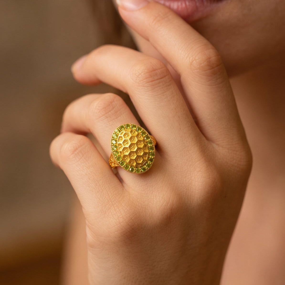 Luminous Design Gold Plated Crystal Stones Ring For Girls/women