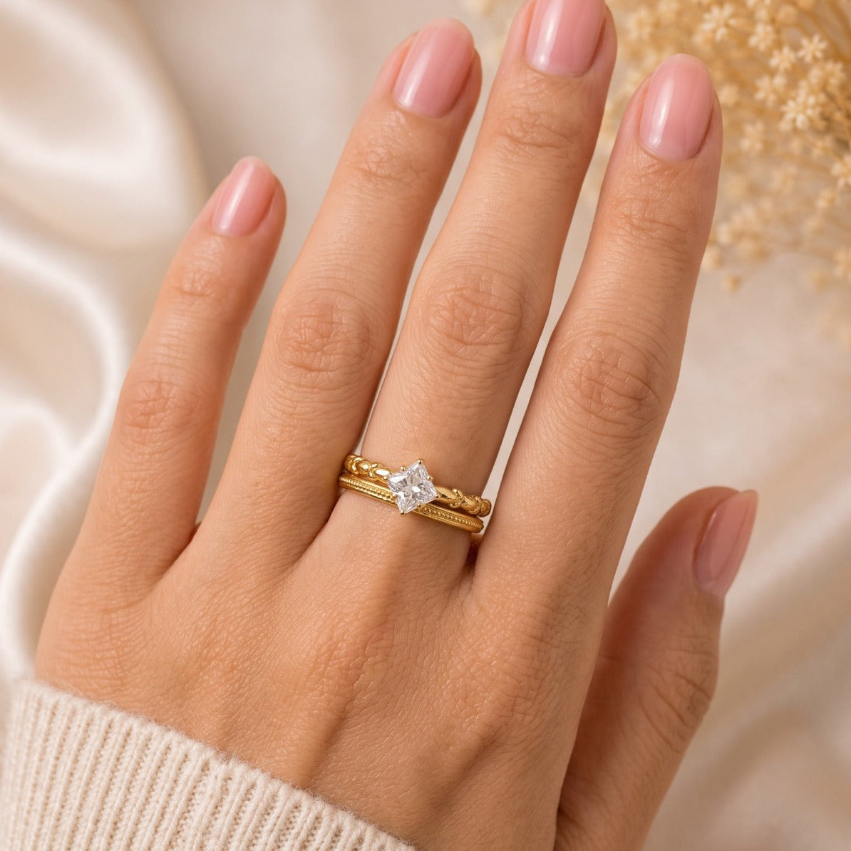 Fancy Design Gold Plated Crystal Stone Ring For Girls/women