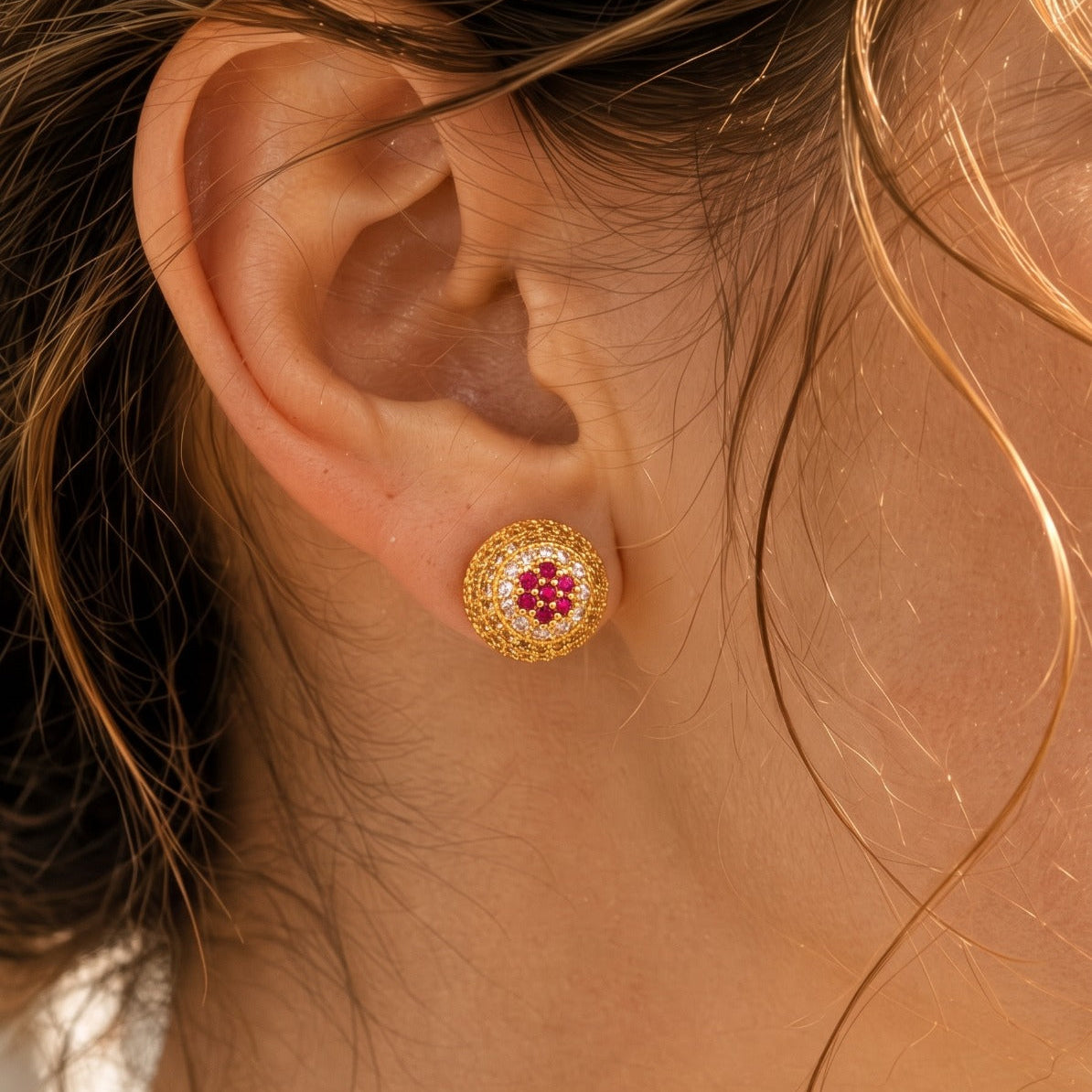 Stylish Design Gold Plated Crystal Stones Earring For Girls/Women