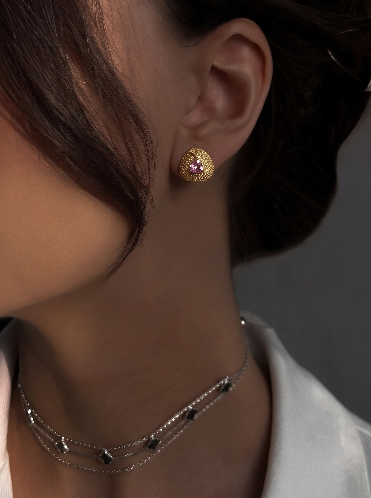 Elegant Design Gold Plated Crystal Stones Earring For Girls/Women