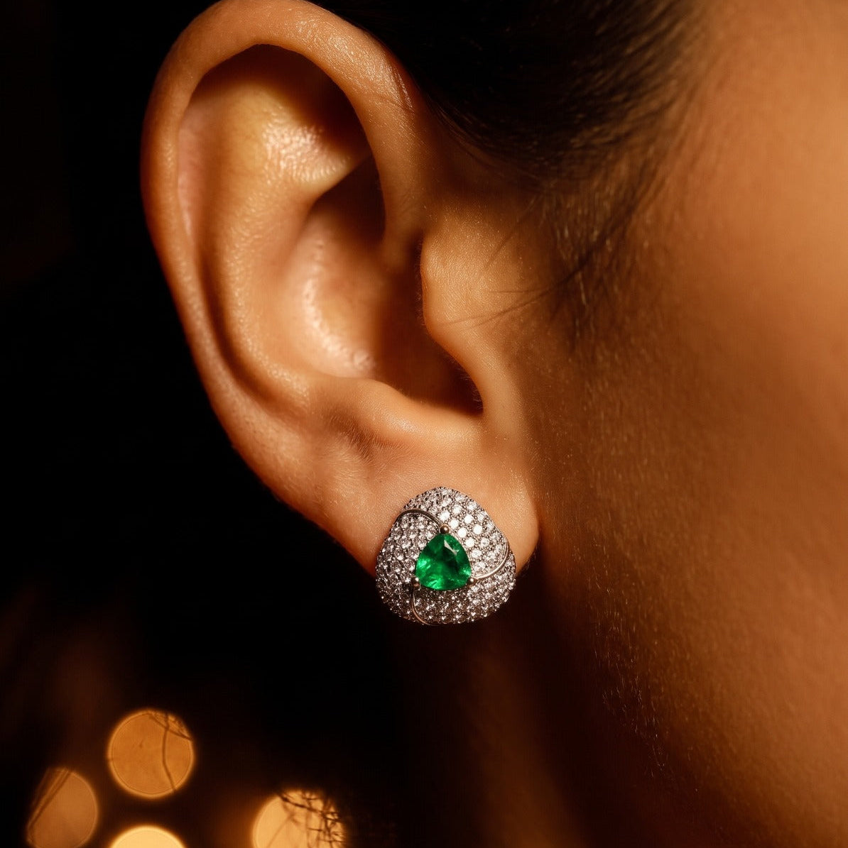 Beautiful Design Silver Plated Crystal Stones Earring For Girls/Women