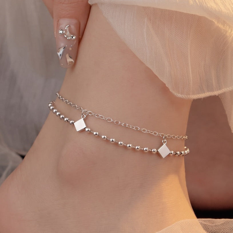 Stylish Unique Design Silver Plated Anklet for Girls/Women