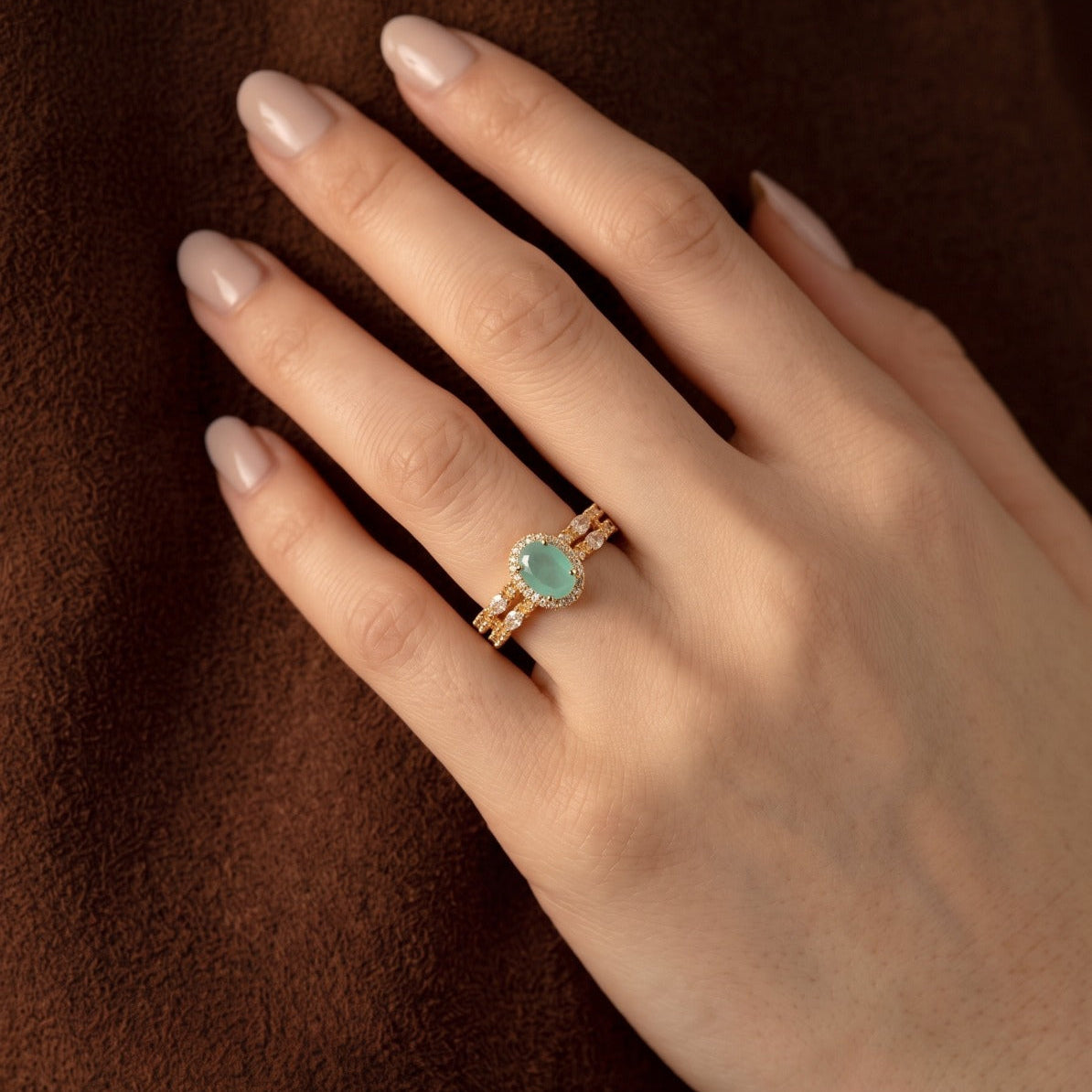 Luminous Design Gold Plated Crystal Stones Ring For Girls/women