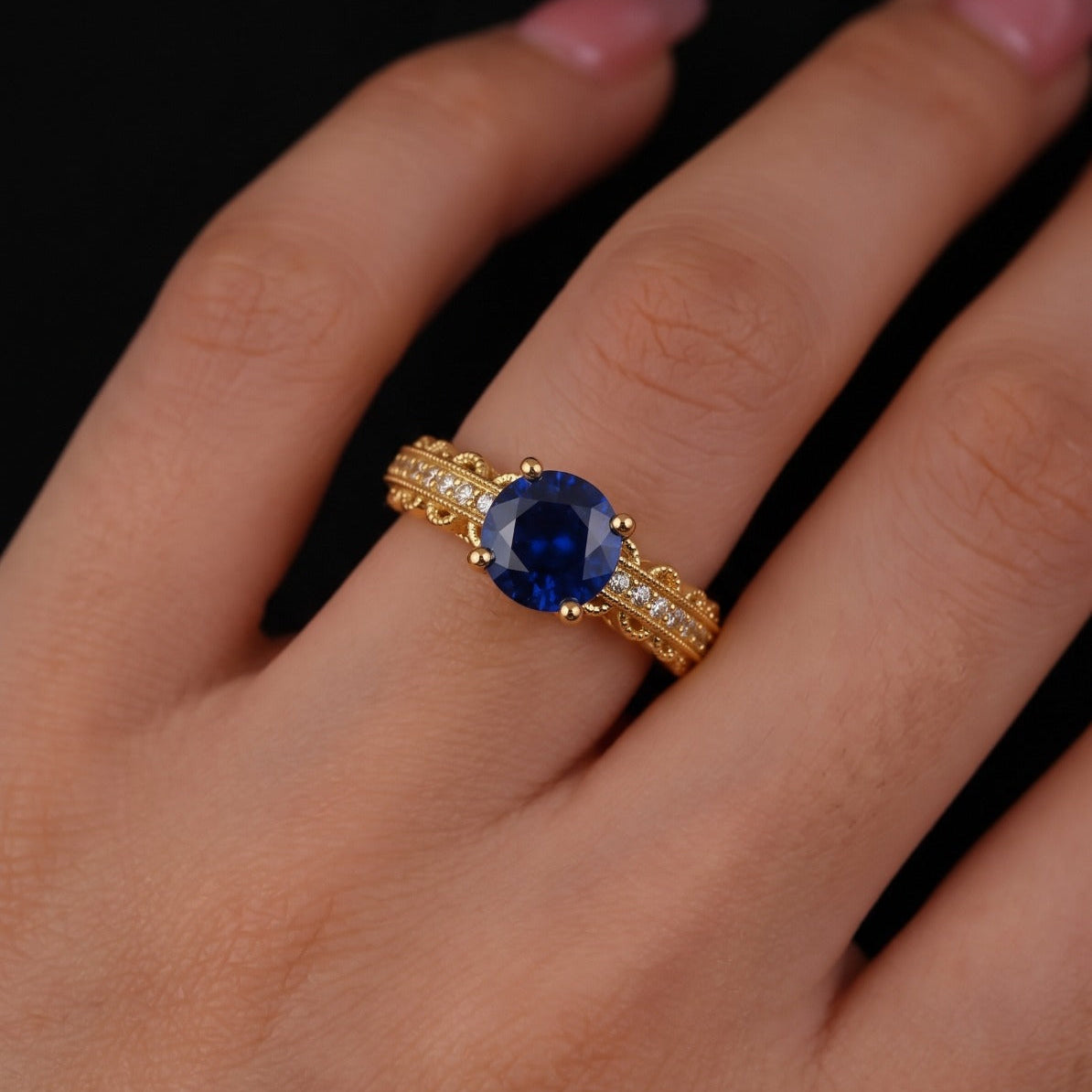 Sparkling Design Gold Plated Crystal Stones Ring For Girls/women