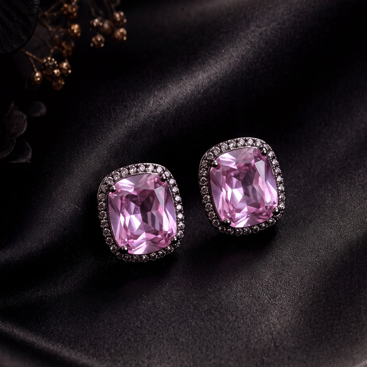 Elegant Design Silver Plated Crystal Stones Earrings For Girls/Women
