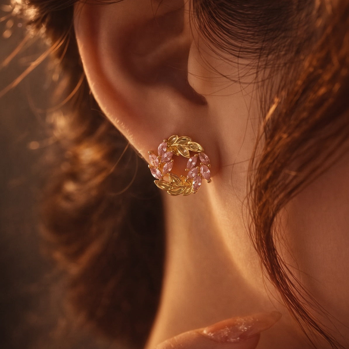 Gorgeous Design Gold Plated Crystal Stones Earrings For Girls/Women