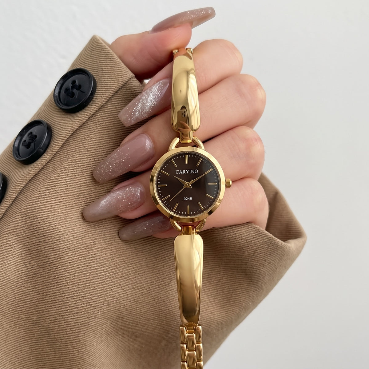 Beautiful Watch Design Gold Plated Crystal Stones Bracelet for Girls/Women