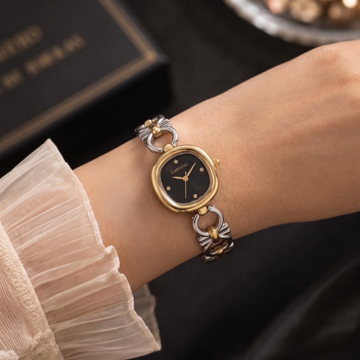Luxury Watch Design Silver Plated Bracelet for Girls/Women