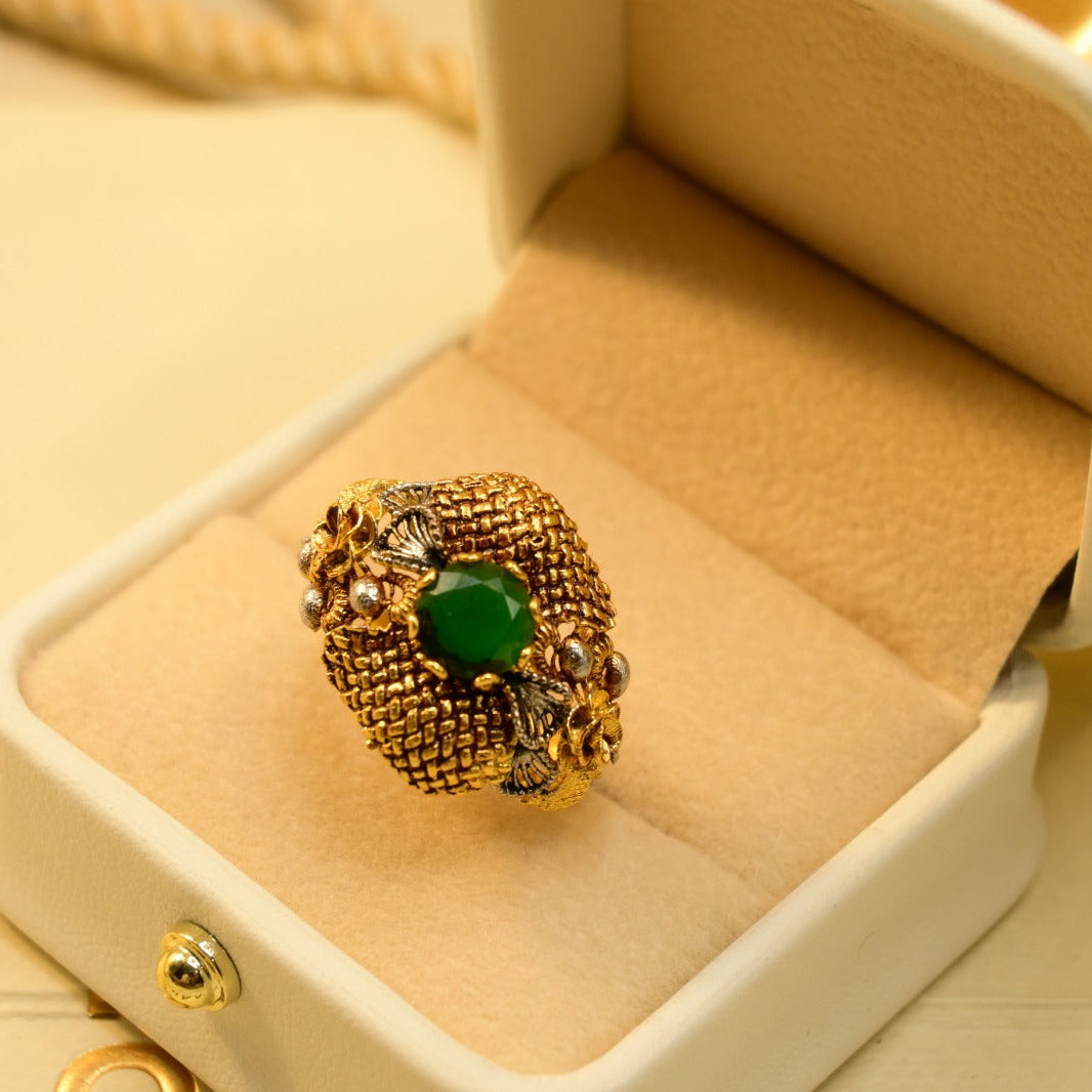Gorgeous Unique Design Gold Plated Ring For Girls/women